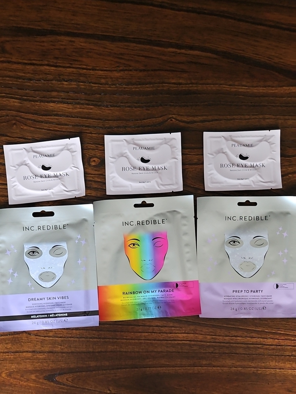 INC. REDIBLE  Hydrating Face Masks -Multicolor And Rose Eye Masks